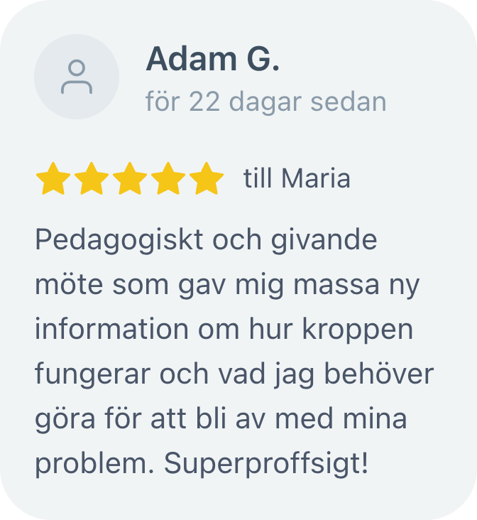 Omdöme från Adam G. på Bokadirekt