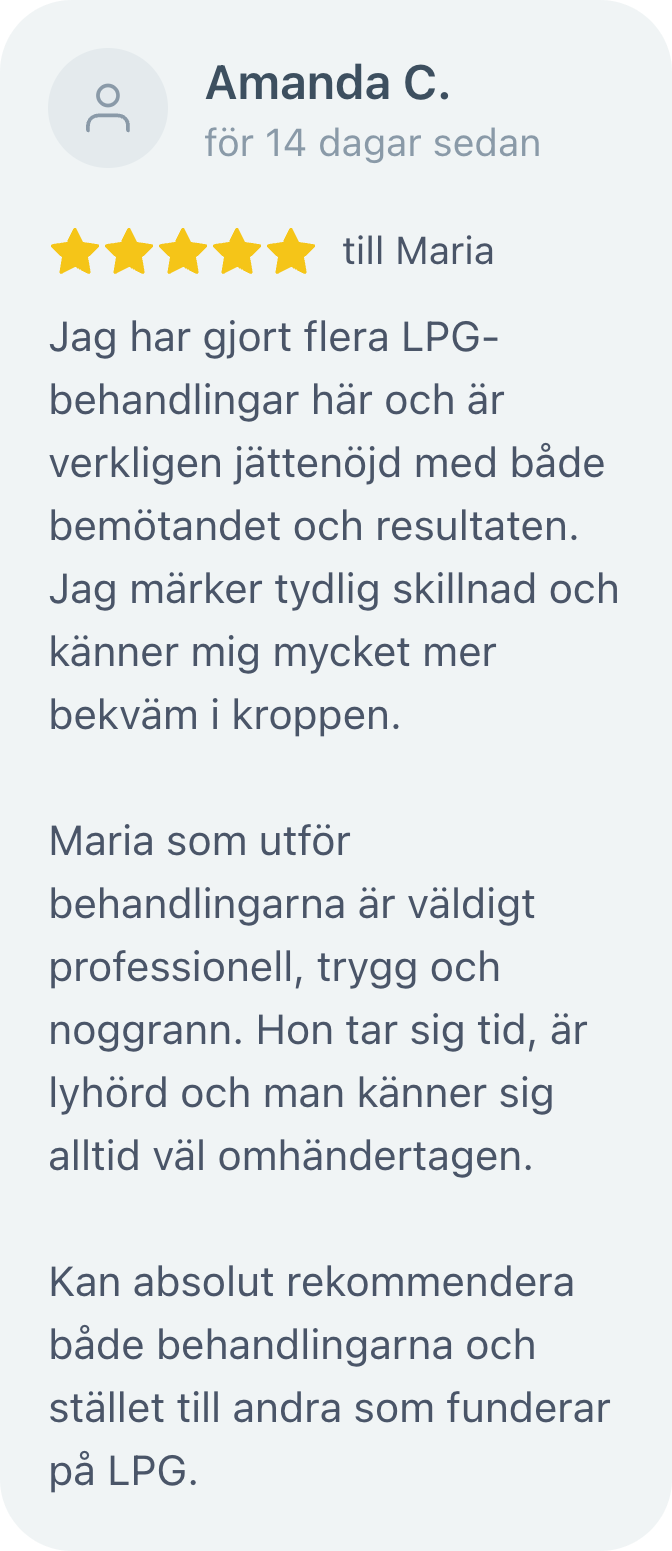 Omdöme från Amanda C. på Bokadirekt