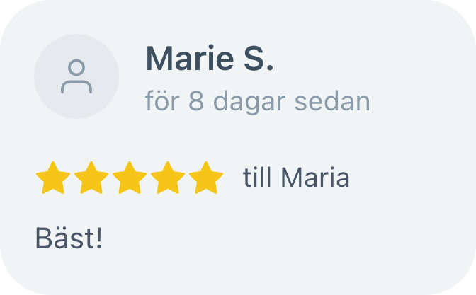 Omdöme från Marie S. på Bokadirekt